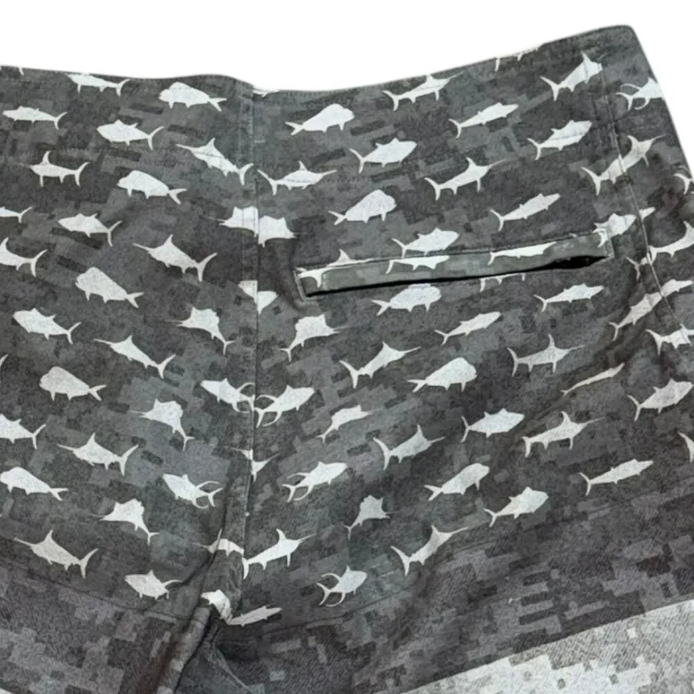 Pelagic Americamo Sharkskin Boardshorts Grey Size 32 Swim Bathing‎ Suit